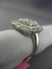 LARGE 1.39CT ROUND PRINCESS & BAGUETTE DIAMOND 18KT WHITE GOLD 3D SQUARE RING
