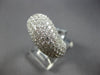 EXTRA LARGE 3.29CT DIAMOND 18KT WHITE GOLD 3D MULTI ROW PAVE DOME SHAPE FUN RING