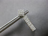 1.0CT DIAMOND 14K WHITE GOLD PRINCESS INVISIBLE GEOMETRICAL BAR HANGING EARRINGS