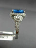 ESTATE 4.80CT DIAMOND & AAA BLUE TOPAZ 14K WHITE GOLD 3D FILIGREE HALO RING 2063