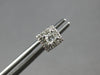 ESTATE .31CT DIAMOND 14KT WHITE GOLD PRINCESS & ROUND SQUARE HALO STUD EARRINGS