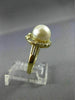 ESTATE WIDE .31CT ROUND BAGUETTE DIAMOND 14K YELLOW GOLD 3D SOUTH SEA PEARL RING