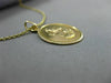 ESTATE 14KT YELLOW GOLD 3D CIRCULAR MOTHER MARY FLOATING PENDANT & CHAIN #25005