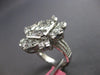 ESTATE EXTRA LARGE 3.12CT DIAMOND 18KT WHITE GOLD MULTI SHAPE SQUARE FLOWER RING