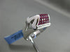ESTATE LARGE 5.42CT DIAMOND & RUBY 18KT WHITE GOLD 3D FLEUR DE LIS FILIGREE RING
