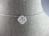 ESTATE .58CT DIAMOND 14KT WHITE GOLD 3D CLASSIC FLOWER LOVE NECKLACE