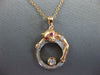 .15CT DIAMOND & AAA RUBY 14KT ROSE GOLD CIRCULAR HAPPY PANTHER TIGER FUN PENDANT