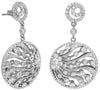 2.0CT DIAMOND 14KT WHITE GOLD FLORAL MULTI ROW BY THE YARD FUN HANGING EARRINGS