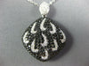 ESTATE LARGE 3.04CT WHITE & BLACK DIAMOND 18KT WHITE GOLD CLASSIC SQUARE PENDANT