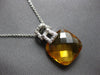 7.61CT DIAMOND & AAA CITRINE 14KT WHITE GOLD 3D CUSHION & ROUND FLOATING PENDANT