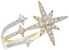 ESTATE .81CT DIAMOND 14KT 2 TONE GOLD 3D SHOOTING STAR CRISS CROSS LOVE RING