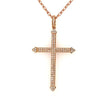 ESTATE LARGE .30CT DIAMOND 18KT ROSE GOLD 3D CLASSIC FLORAL FLOATING PENDANT