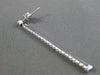 ESTATE LARGE .95CT DIAMOND 14KT WHITE GOLD CLASSIC ELONGATED TENNIS EARRINGS 2mm