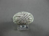 ESTATE LARGE 2.75CT DIAMOND 14KT WHITE GOLD 3D LEAF DESIGN COCKTAIL RING #22457