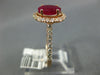 WIDE 1.70CT DIAMOND & AAA RUBY 14KT ROSE GOLD OVAL HALO CLASSIC ENGAGEMENT RING