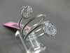 ESTATE WIDE .40CT DIAMOND 14K WHITE GOLD 3 LEAF CLOVER FLOWER FLEXIBLE LOVE RING
