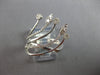 ESTATE LARGE .45CT DIAMOND 14KT WHITE GOLD 3D LEAF & FLOWER CRISS CROSS FUN RING