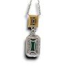 2.6CT DIAMOND & AAA EMERALD 18K 2 TONE GOLD EMERALD CUT & ROUND 3 STONE NECKLACE