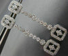 ESTATE .91CT DIAMOND 18KT WHITE GOLD RECTANGULAR MILGRAIN STAR HANGING EARRINGS