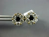 LARGE 1.98CT DIAMOND & AAA SAPPHIRE 14K YELLOW GOLD CLUSTER FLOWER EARRINGS 3059