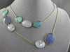 ANTIQUE EXTRA LONG 75.0CTW MULTI SHAPE GEM BY THE YARD 14KT YELLOW GOLD NECKLACE
