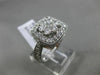 ESTATE LARGE 1.20CT ROUND DIAMOND 14KT WHITE GOLD 3D SQUARE FILIGREE FLOWER RING