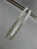 ESTATE LARGE 2.52CT DIAMOND 18K WHITE GOLD 3D DOUBLE SIDED HOOP HANGING EARRINGS