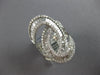 ESTATE EXTRA LARGE 1.56CT DIAMOND 14K WHITE GOLD ROUND & BAGUETTE LOVE KNOT RING