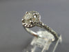 ESTATE 1.15CT DIAMOND 14KT WHITE GOLD 3D CLASSIC ROUND HALO ENGAGEMENT RING
