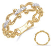 .09CT DIAMOND 14KT YELLOW GOLD MULTI HORSESHOE LOVE KNOT 3/4TH ANNIVERSARY RING
