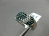 ESTATE 2.75CT WHITE & BLUE DIAMOND 14KT WHITE GOLD 3D MULTI ROW ANNIVERSARY RING