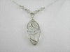 ANTIQUE 18KT WHITE LEAF DROP FILIGREE DIAMOND NECKLACE