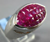 5.80CT DIAMOND & AAA RUBY 18KT WHITE GOLD 3D PRINCESS MARQUISE SHAPE MENS RING