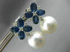 LARGE 2.13CT DIAMOND AAA SAPPHIRE & SOUTH SEA PEARL 18KT WHITE GOLD 3D EARRINGS