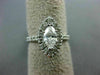 ESTATE LARGE 1.0CT ROUND & MARQUISE DIAMOND 14K WHITE GOLD HALO ENGAGEMENT RING