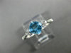 ESTATE .90CT DIAMOND & AAA CUSHION CUT BLUE TOPAZ 14KT WHITE GOLD FUN LOVE  RING