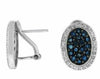 ESTATE 1.88CT DIAMOND & AAA SAPPHIRE 14K WHITE GOLD 3D CLUSTER CLIP ON EARRINGS