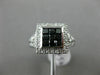 ESTATE WIDE 1.10CT WHITE & BLACK DIAMOND 14K WHITE GOLD SQUARE FILIGREE FUN RING