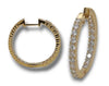 1.72CT DIAMOND 18KT YELLOW GOLD CLASSIC INSIDE OUT HUGGIE HOOP HANGING EARRINGS
