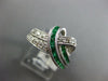.91CT DIAMOND & AAA EMERALD 14KT WHITE GOLD PRINCESS TWO ROW LOVE KNOT FUN RING