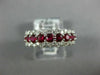 WIDE 1.70CT DIAMOND & AAA RUBY 18KT WHITE GOLD 3D 3 ROW WEDDING ANNIVERSARY RING