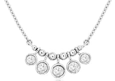 .40CT DIAMOND 14K WHITE GOLD 5 STONE GRADUATING JOURNEY CHANDELIER LOVE NECKLACE