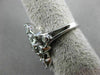 ESTATE LARGE .48CT DIAMOND 14KT WHITE GOLD OPEN BEZEL FLOWER FUN RING #20573