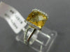 ESTATE 2.17CT DIAMOND & AAA EXTRA FACET CITRINE 14KT WHITE GOLD TENSION FUN RING