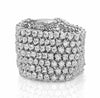 LARGE 3.28CT DIAMOND 18K WHITE GOLD 3D ROUND MULTI ROW FLEXIBLE ANNIVERSARY RING