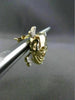 ESTATE .20CT DIAMOND 14K WHITE YELLOW GOLD PIRATE SKULL SCREW BACK STUD EARRINGS