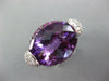 LARGE 20.53CT DIAMOND & AAA PINK SAPPHIRE & AMETHYST 14KT WHITE GOLD FUN RING