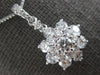 ESTATE LARGE 1.27CT DIAMOND 14KT WHITE GOLD FLOWER FILIGREE FUN FLOATING PENDANT