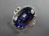 EXTRA LARGE 9.47CT DIAMOND & AAA TANZANITE 18KT WHITE GOLD OVAL ENGAGEMENT RING
