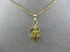 ESTATE 14K YELLOW GOLD 3D DOUBLE SIDED CHAI LIFE MENORAH FLOATING PENDANT #25451